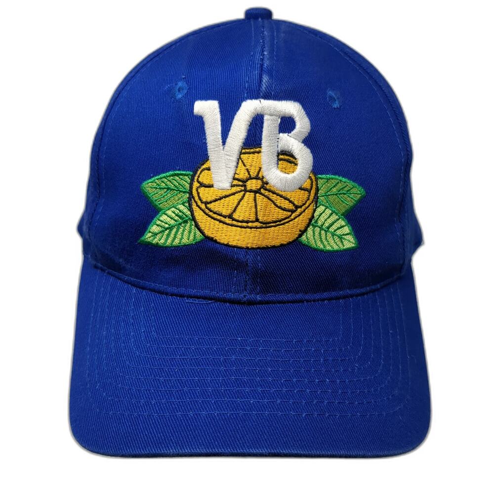 KC Snapback Hat Blue One Size Embroidered VB Lemon Graphic Structured Apparel